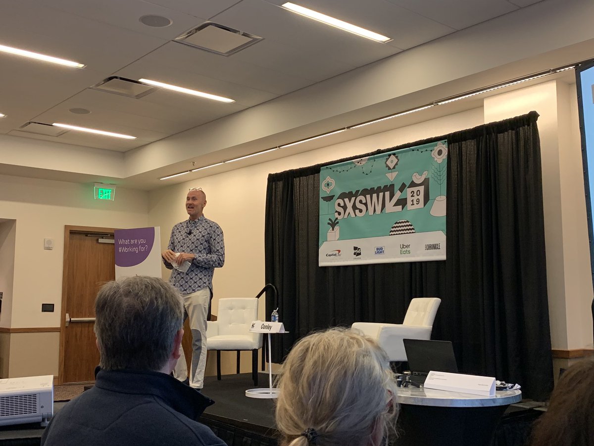 _EsterSanahuja's tweet photo. ‘Knowledge in on the phone, what we need in the 21st century is wisdom’ @ChipConley at #sxsw #ArenaInSxsw https://t.co/ndWW60aBFO