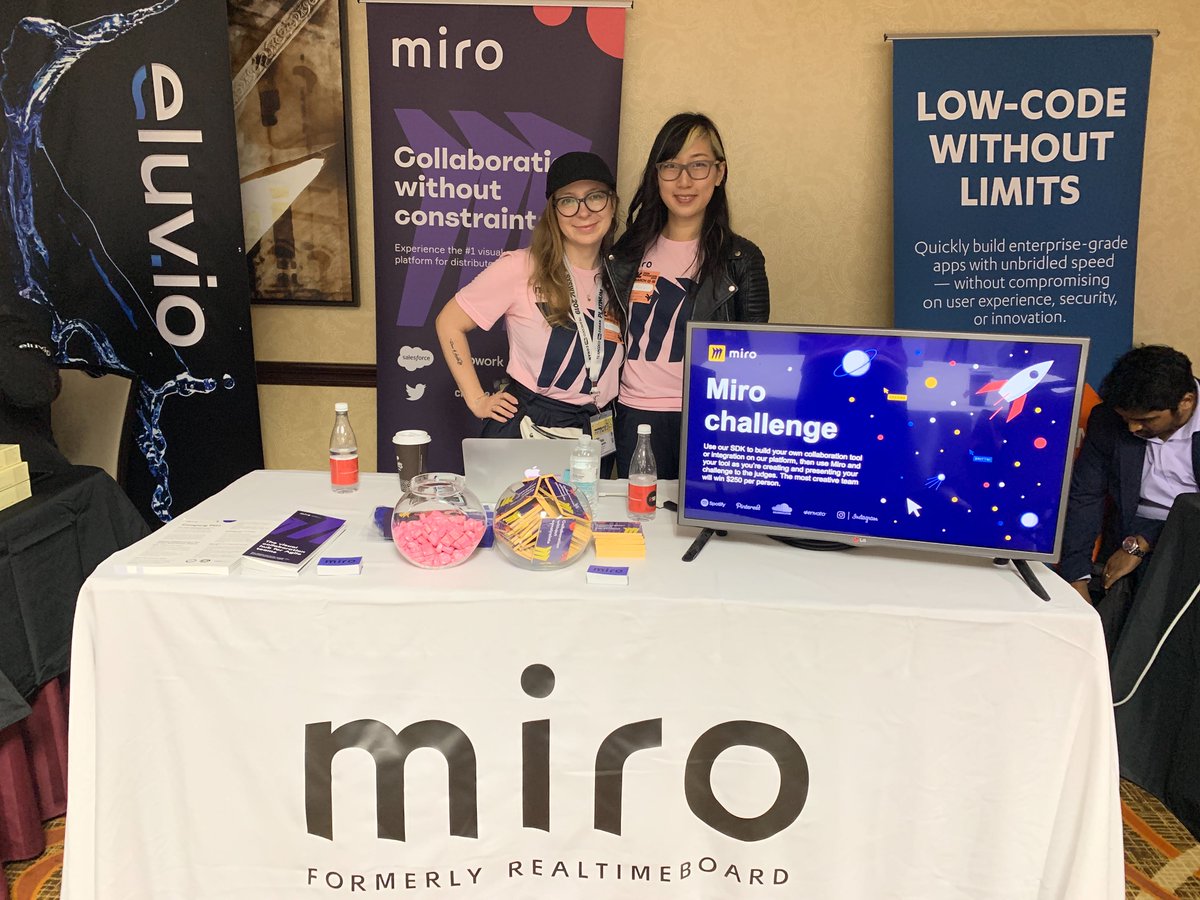 MiroHQ's tweet photo. Take the #Miro challenge! Anna Boyarkina (Head of Product) and Rosie Fan (Director of Product &amp; Customer Marketing) are all set for the #SXSW Hackathon. #realtimeboard https://t.co/yOxfjYCO1a