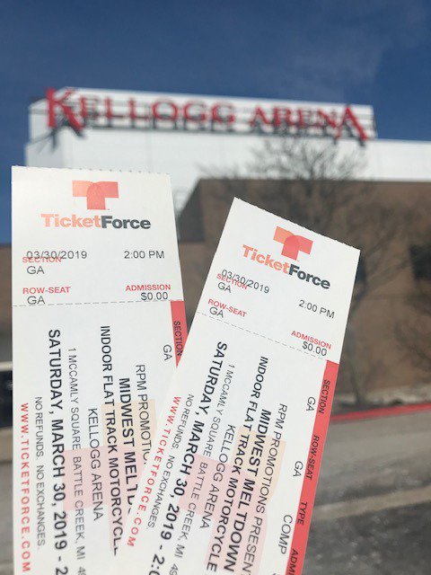 ATTENTION: FREE TICKETS

Check out our Facebook page at: facebook.com/kellogg.arena/ to win 2 FREE TICKETS to the Midwest Meltdown Indoor Dirt Flat Track Motorcycle Race on March 30th! Will you be the lucky winner? 

<a href="/ticketforce/">TicketForce</a>