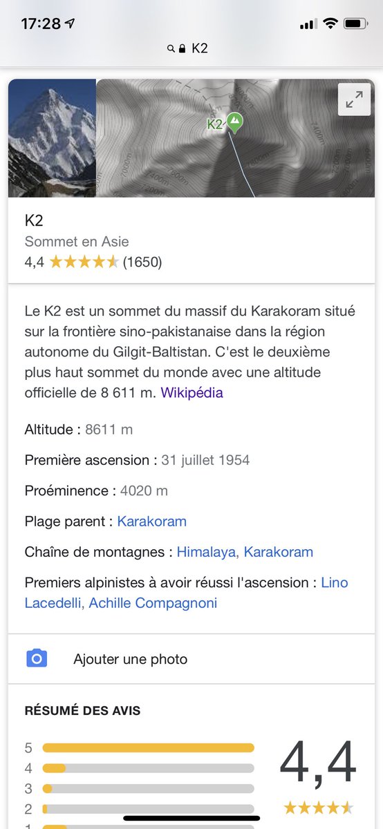 pierrelsnr's tweet photo. Les commentaires google sur l’ascension du K2 je m’en remet pas, les gens ont aucune limite mdrrr https://t.co/3tdbR9paMc