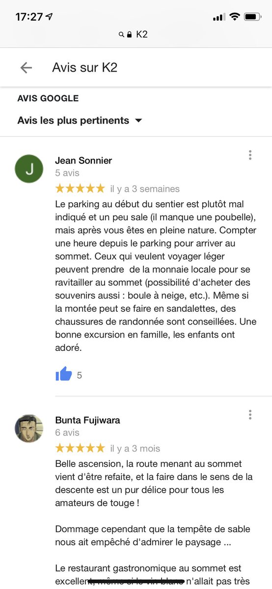 pierrelsnr's tweet photo. Les commentaires google sur l’ascension du K2 je m’en remet pas, les gens ont aucune limite mdrrr https://t.co/3tdbR9paMc