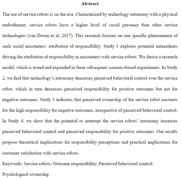 m_joerling's tweet photo. Our latest #research about #Service #Robots has been accepted for publication in Journal of Service Research. This research was conducted with my colleagues @robert_bohm and Stefanie Paluch. You find the text here: https://t.co/T7NrCvdRZb https://t.co/TWSDjsFlhd