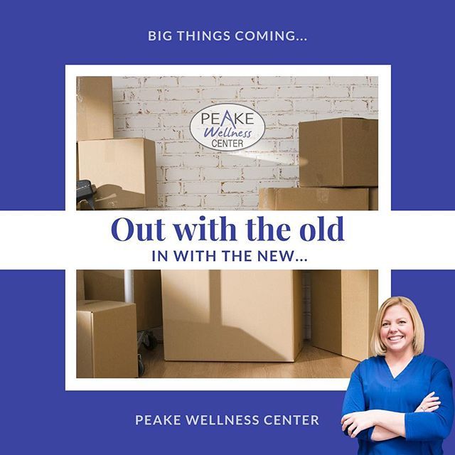 PeakeWellness's tweet photo. Have your heard the news? Are you on the inside? Peake Wellness Center has Big things coming in #april Out with the Old...! Stay tuned for our #bignews #peakewellness #bigthingscoming #aprilawesome #outwiththeoldinwiththenew #dralexia https://t.co/0fk8qdabsz https://t.co/t8wv59XOjc