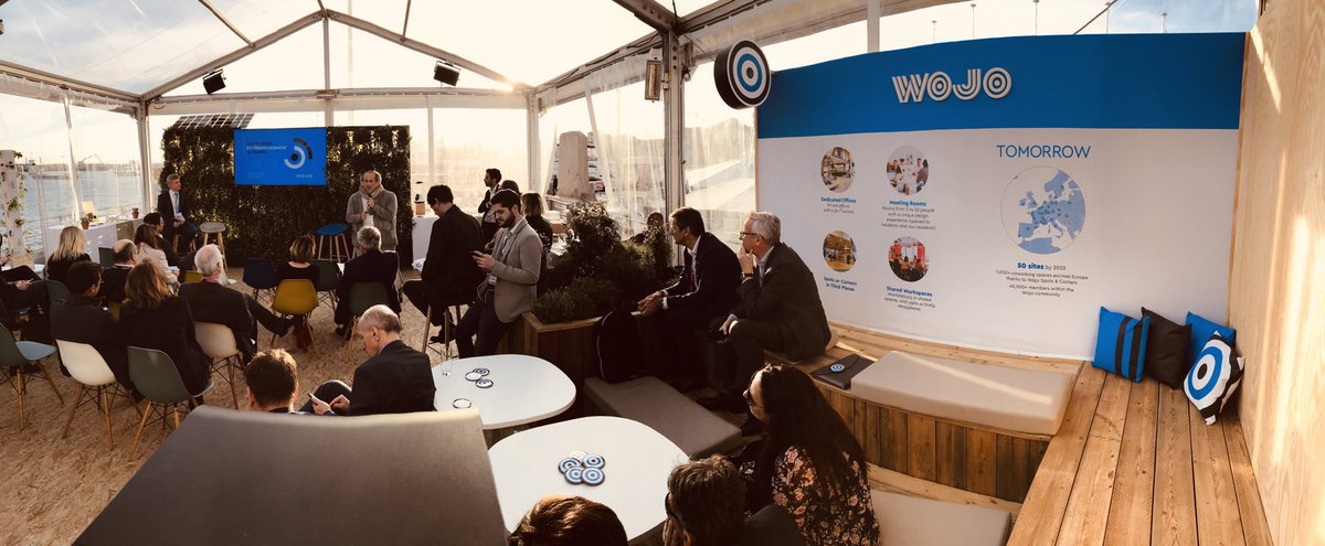 Après Paris ce matin, c’est à Cannes (au <a href="/MIPIMWorld/">MIPIM</a> chez <a href="/Bouygues_Immo/">Bouygues Immobilier</a>) qu’on révèle notre nouvelle identité 😃 Nextdoor devient WOJO !! <a href="/Wojo_co/">WOJO</a> #WorkShareLive