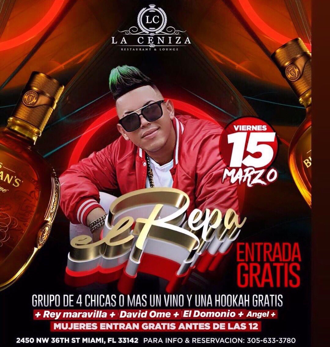DavidRichGang's tweet photo. 🚨 Atención Miami Este Viernes 15 De Marzo EL OME @angel_pimpinea_  y @el_demonio_1one Bamos A Estar Haciéndole Un Súper Show en La Ceniza No Se Lo Pueden Perder Gracias al @el_repa01 Por la Oportunidad Bamos A Romper KBRON! 🔥🤩🍾 #LlamayReserva #Ya https://t.co/JMo2IesprP