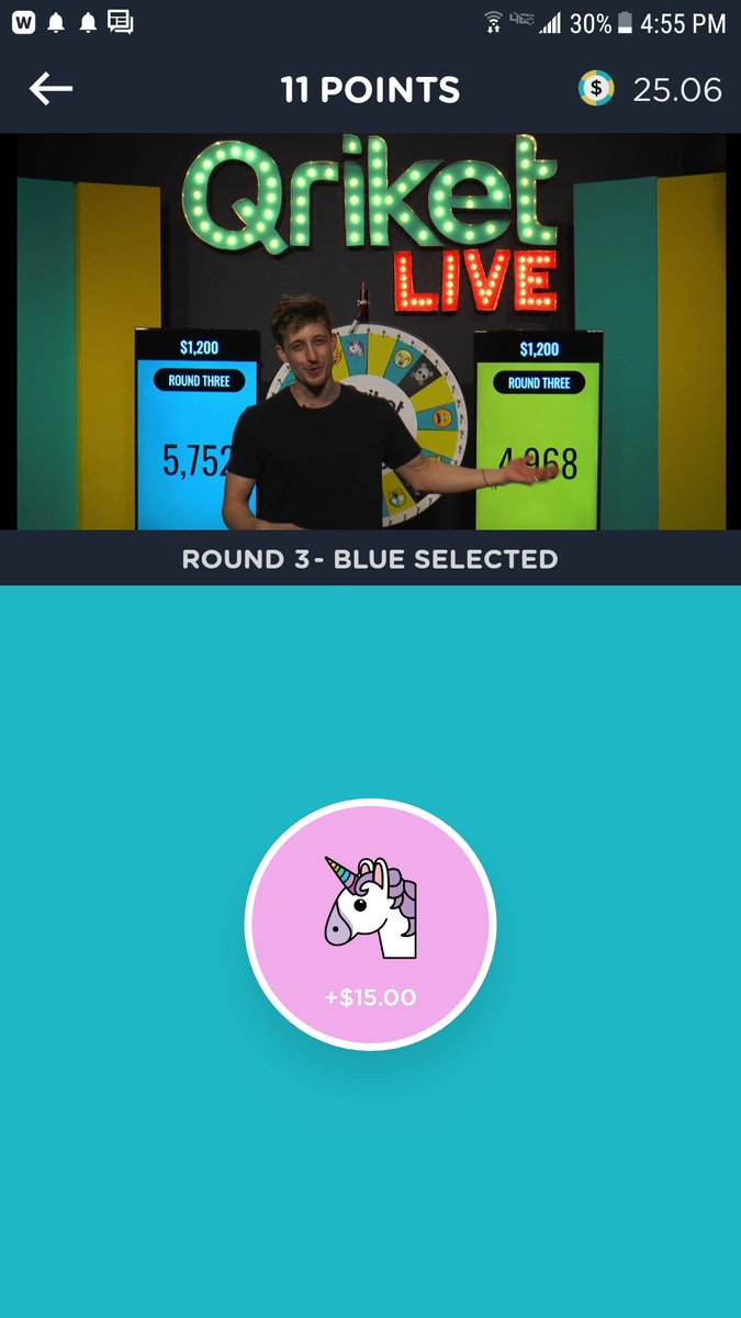jr6178's tweet photo. #QriketLIVE My win yesterday! Thanks #Qriket @Qriket Thank Goodness for Unicorns! 🦄Awesome game !! https://t.co/jqJkliSDv0