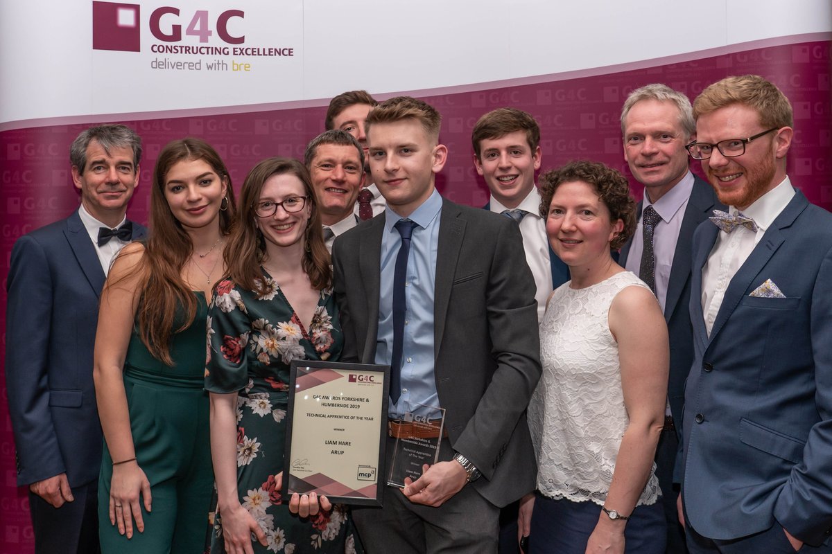 ArupUK's tweet photo. We closed #NAW2019 on a real high, with Liam Hare in our #ArupLeeds office being awarded Technical Apprentice of the Year at the @G4C_Yorkshire Constructing Excellence Awards! https://t.co/l9OGSlSiW0