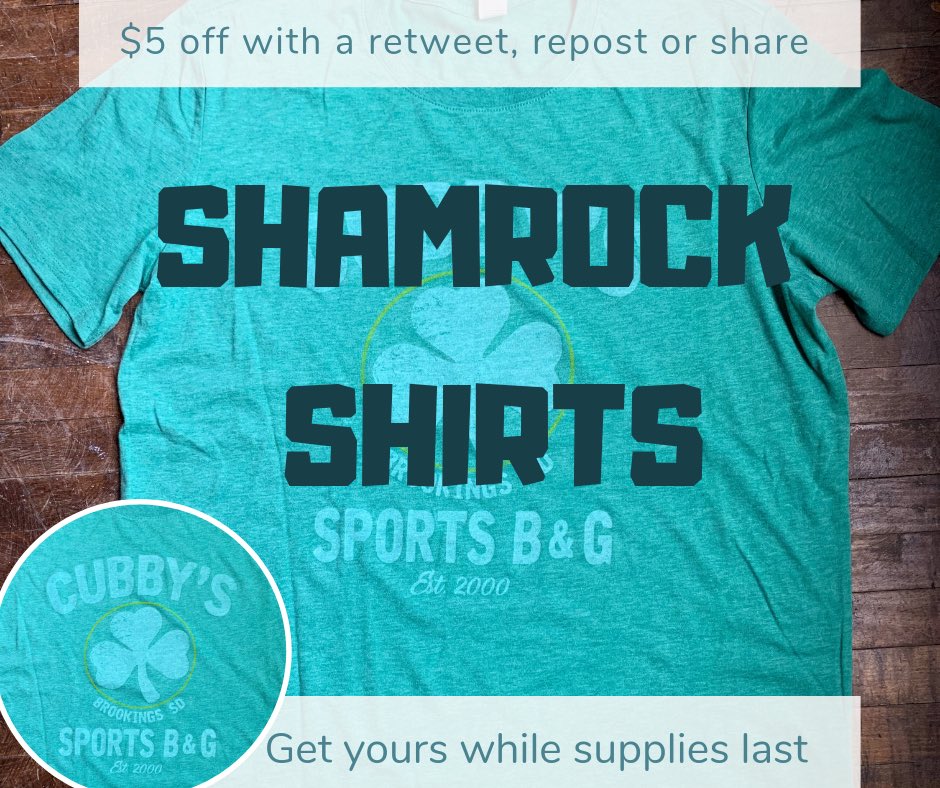 CubbysBrookings's tweet photo. 🛑 down and get yours today! $5️⃣ off!!!🍀 https://t.co/jrcdfMbAEH