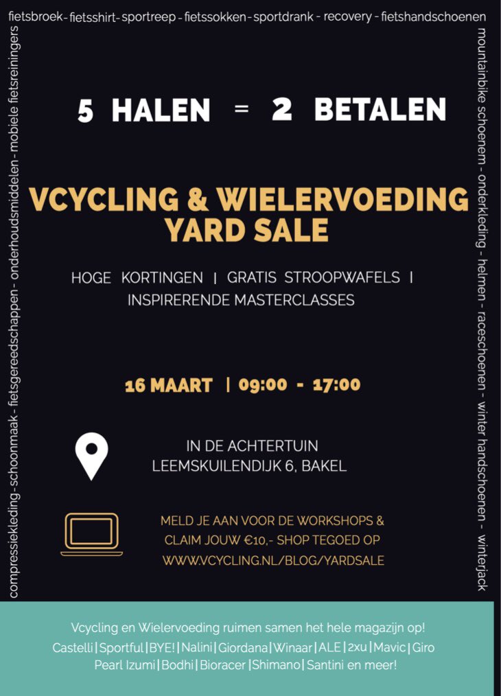 Veerle_Goossens's tweet photo. YARD SALE | 5 halen = 2 betalen 🤑
Aanstaande zaterdag 16 maart organiseer ik een Yard Sale. Heel veel korting + inspirerende masterclasses + gratis verse stroopwafels. Zie ik je daar?! Aanmelden is niet verplicht wel gewenst: https://t.co/U0GQHnEJjt https://t.co/Ezdejlbfxm