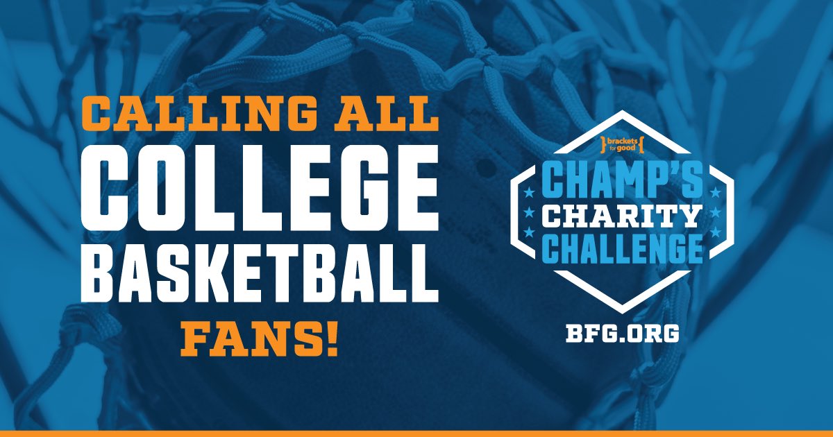 BracketsForGood's tweet photo. Fundraising Madness is upon us! This year you can take your love for college basketball and support your favorite charity in a BIG way! Reserve your tournament prediction at https://t.co/rCHrJjoTgW! https://t.co/dus7DMhhGR