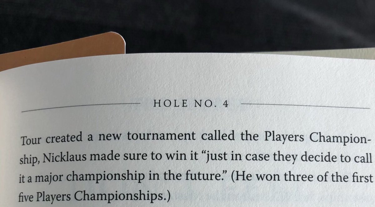 wmartin6's tweet photo. Nicklaus clairvoyance re: the first Players in ‘74 - from the fantastic “The Secret of Golf” by @JPosnanski cc: @the_woke_yolk @BrendanPorath https://t.co/gYJguokoo1