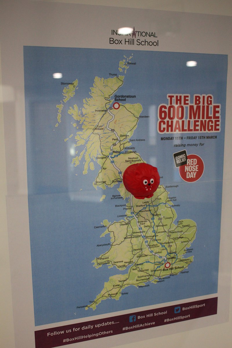 BoxHillSport's tweet photo. Today we achieved 74.99 miles, taking us to a total of 307 miles! We're just over halfway to @gordonstoun ! Great work from the Year 7's and 9's today. @boxhillschool @comicrelief #BoxHillSport #ComicRelief #BoxHillRoundSquare #BoxHillYear7 #BoxHillYear9 #BoxHillAchieve https://t.co/G9HZVo2f3Q