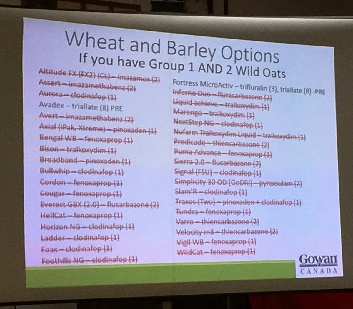 MegzReynolds's tweet photo. Great although worrisome session about herbicide resistance. 

Who has created a chemical rotation like your crop rotation? Talked about how if you are working with a 3 year crop rotation you should have a 6 year chemical rotation. 

#AgTwitter #CdnAg https://t.co/1pSCJGchzr