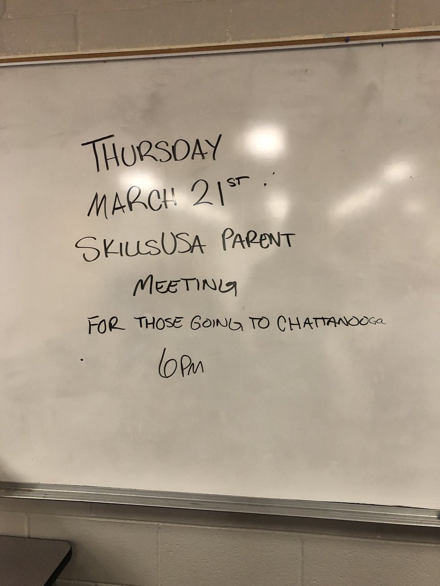 Next Thursday after parent/teacher conferences we will meet to discuss the trip #SkillsUSATN