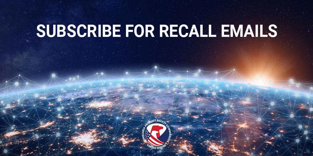 A picture of the planet earth with bright lights connecting major cities. The text reads: Subscribe for recall emails.