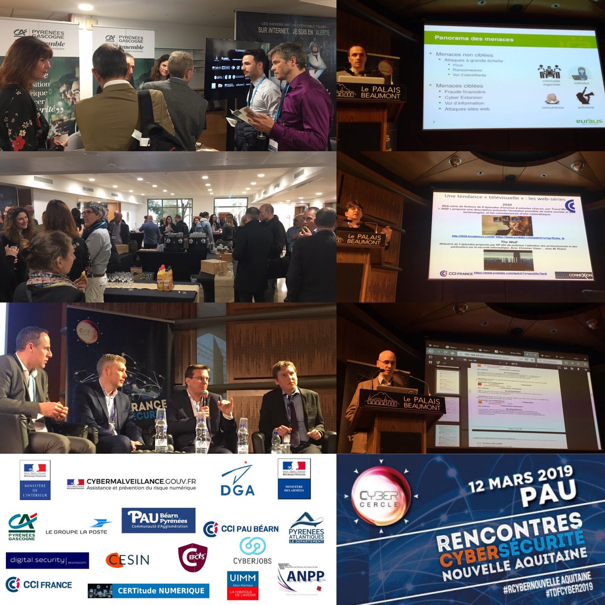 CyberCercle's tweet photo. Merci aux participants, orateurs et partenaires pour cette journée d’échanges à Pau sur la sécurité numérique #RCYBERNOUVELLEAQUITAINE 
Agir efficacement ensemble pour construire une culture de sécurité numérique partagée sur tous les territoires #devise #TDFCYBER2019 https://t.co/FMUW3OaxJ0