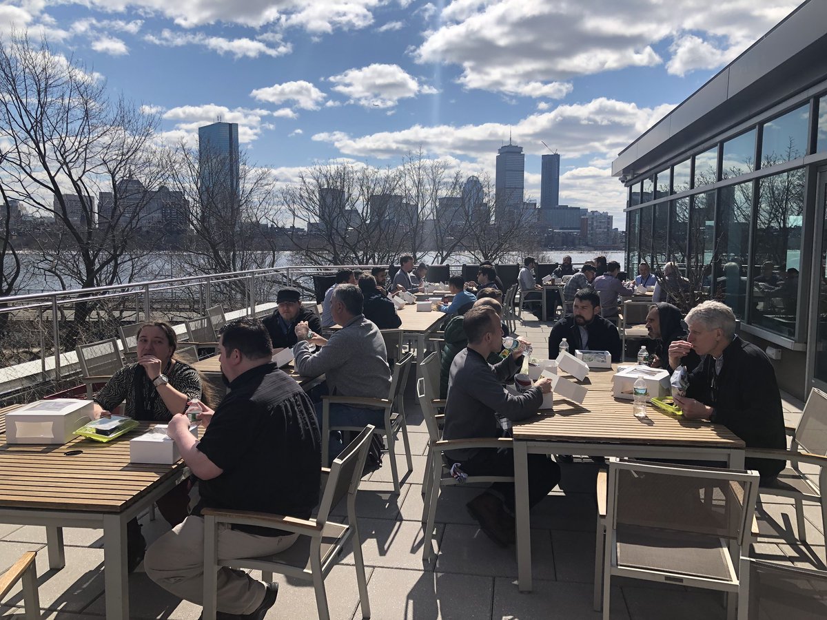 Lunchtime at #ServerlessDaysBOS on the rooftop deck. #LoveThatDirtyWater
