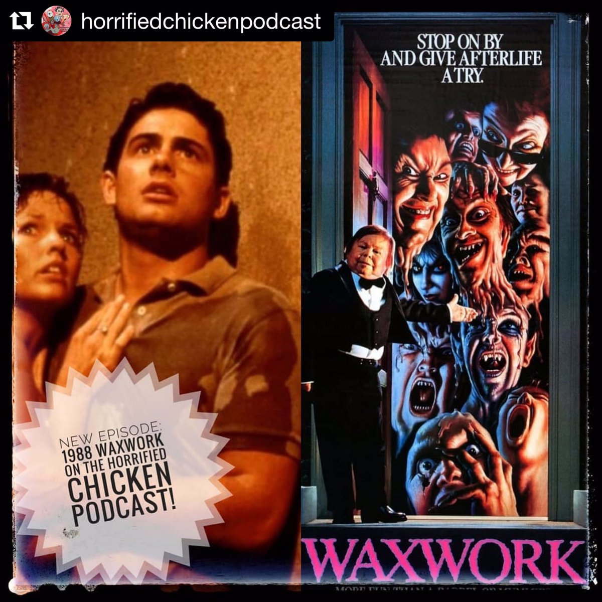 this weeks episodewe watched &amp; talked about the 1988 film #waxwork  where College students become part of the exhibit!? throwbackreviews.com/HorrifiedChick… #retromoviereview #1980shorror #horrormovie #podcasting #retro #80s #podcastshow