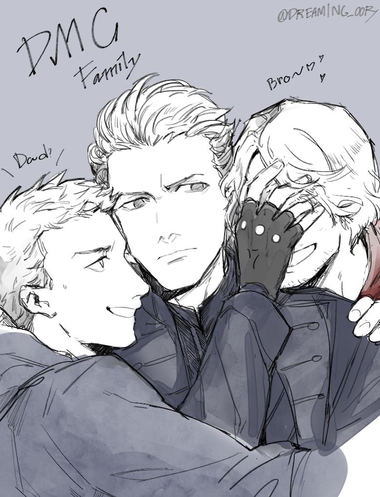 DREAMING_OOR's tweet photo. อยากจะวาดครอบครัวหัวขาว555555 กรี๊ดเวอร์จิลที่สุดเลยยยยยยย #DevilMayCry5 #DMC5 #Dante #Vergil #Nero https://t.co/mMnzKya3BY