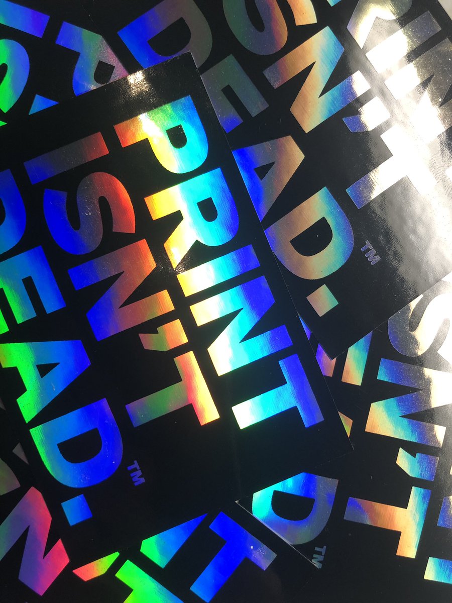 alodnipse1's tweet photo. #stickers #printisntdead #iridescent #design #GraphicDesign #art #graphics #graphicdesignthinking My PRINT ISN’T DEAD. Iridescent stickers came. Thanks @peopleofprint https://t.co/PGqFcaUDs4