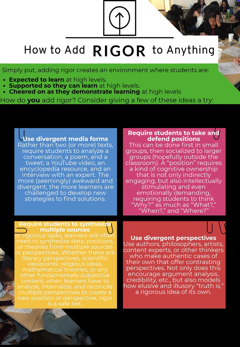 Shout out to the RHS coaches for putting together this helpful #tuesdaytip on RIGOR.  #rigor #GotRIGOR #depthofknowledge #highschool