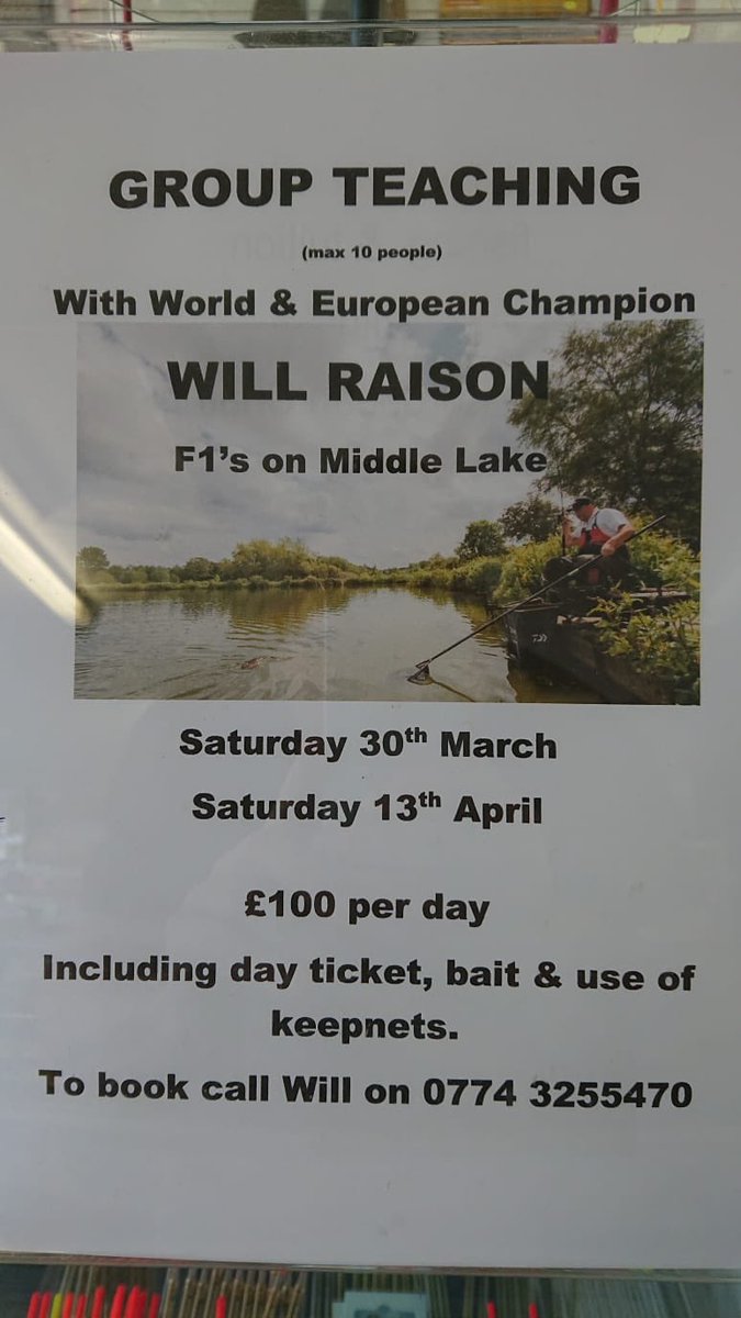 WillRaisonFish's tweet photo. Give Me a call on 07743255470 to book. #F1fishing #teachingdays https://t.co/8KyRb74vbS