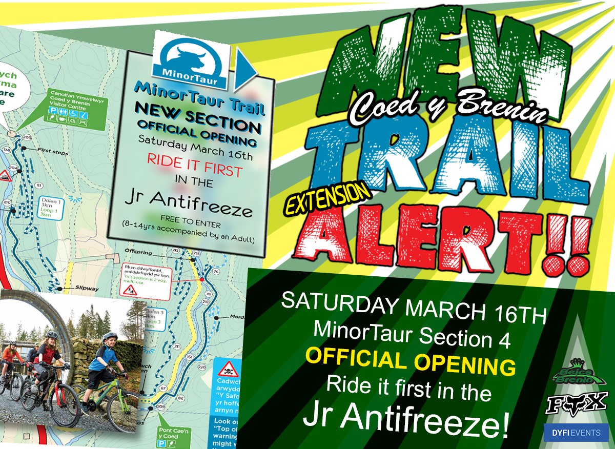 Big News. The popular MinorTaur Trail at #CoedyBrenin has been extended to 12km adding several new singletrack sections. Official opening is this weekend at the Jr Antifreeze event -
beicsbrenin.co.uk/new-minortaur-…