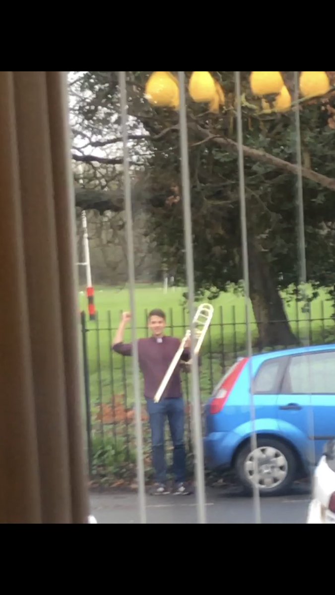 saliwynryan's tweet photo. Totally normal afternoon @rpoonline #RPOresound with @DrTimSteiner sending our trombonist to play the Acrobat across the road! Only held a few cars up. #Hull #Trombone #LiveMusic #AcrobatChallenge https://t.co/bCMUUc9bvD