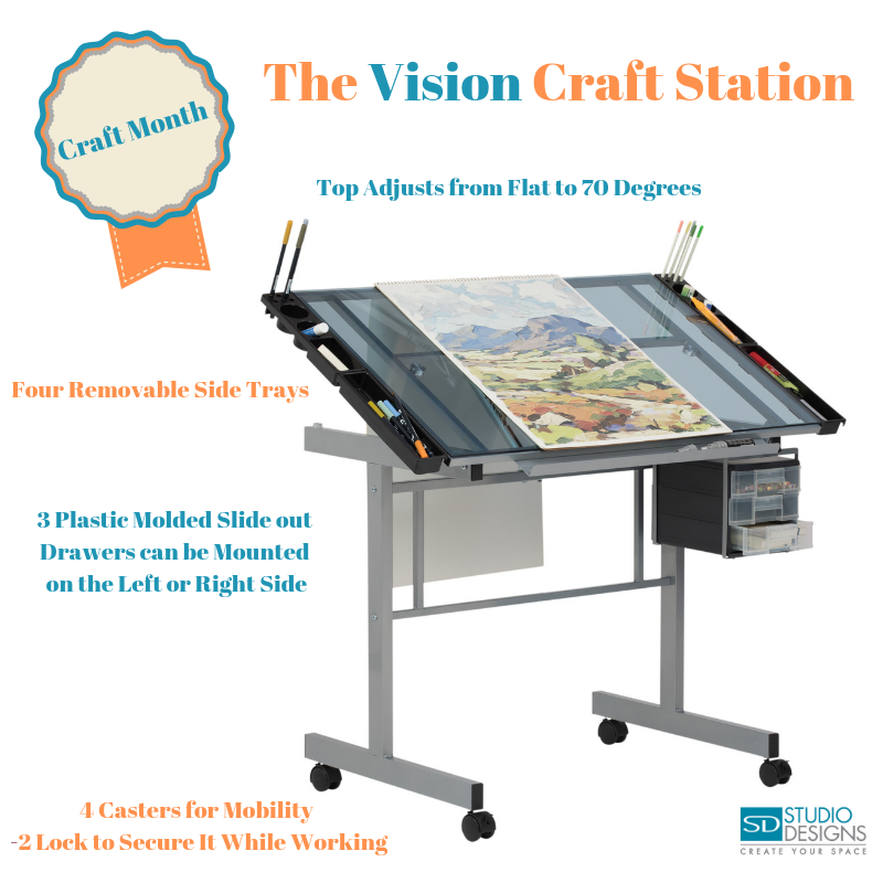 StudioDesignsCA's tweet photo. Here is another #StudioDesigns classic design that we've had in the line since 2009. The #adjustableglasstop and #storage options are perfect for an #illustrator #scracpbooker or general #crafter. #crafttable #craftmonth #VisionCraftTable #craftsupplies
https://t.co/sa3eWOlfrE https://t.co/c60oBkDSbR