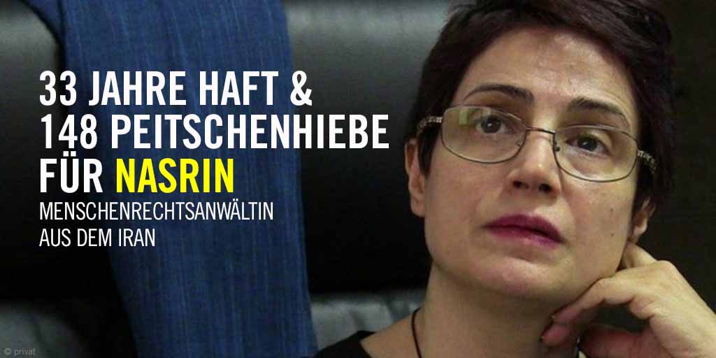 Die iranische Menschenrechtsanwältin #NasrinSotoudeh muss sofort und bedingungslos freigelassen werden! amnesty.de/informieren/ak… #FreeNasrin #Iran