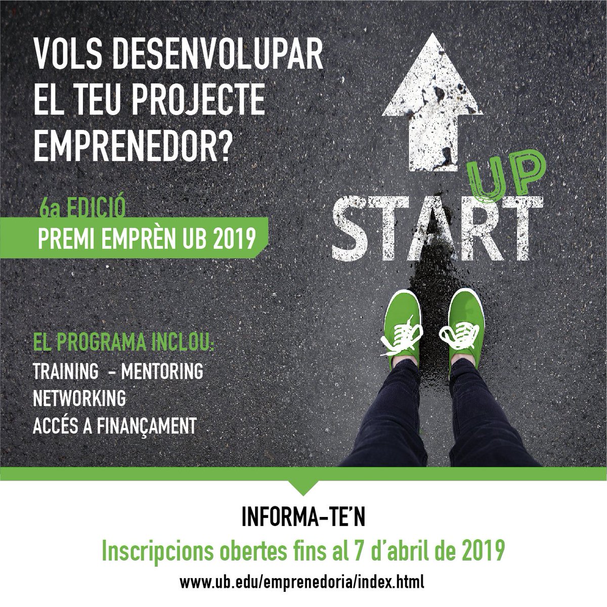 !Desarrolla tu proyecto emprendedor! Inscripciones abiertas al Premi Emprèn UB lnkd.in/gjhFVXP @emprenUB <a href="/innovation_ub/">Innovation & Entrepreneurship in Biomedical Eng UB</a> <a href="/CarreresEcoEmUB/">Carreres Professionals FEE-UB</a> <a href="/ubbusinessbcn/">UB Business School</a> <a href="/UniBarcelona/">Universitat de Barcelona</a>
