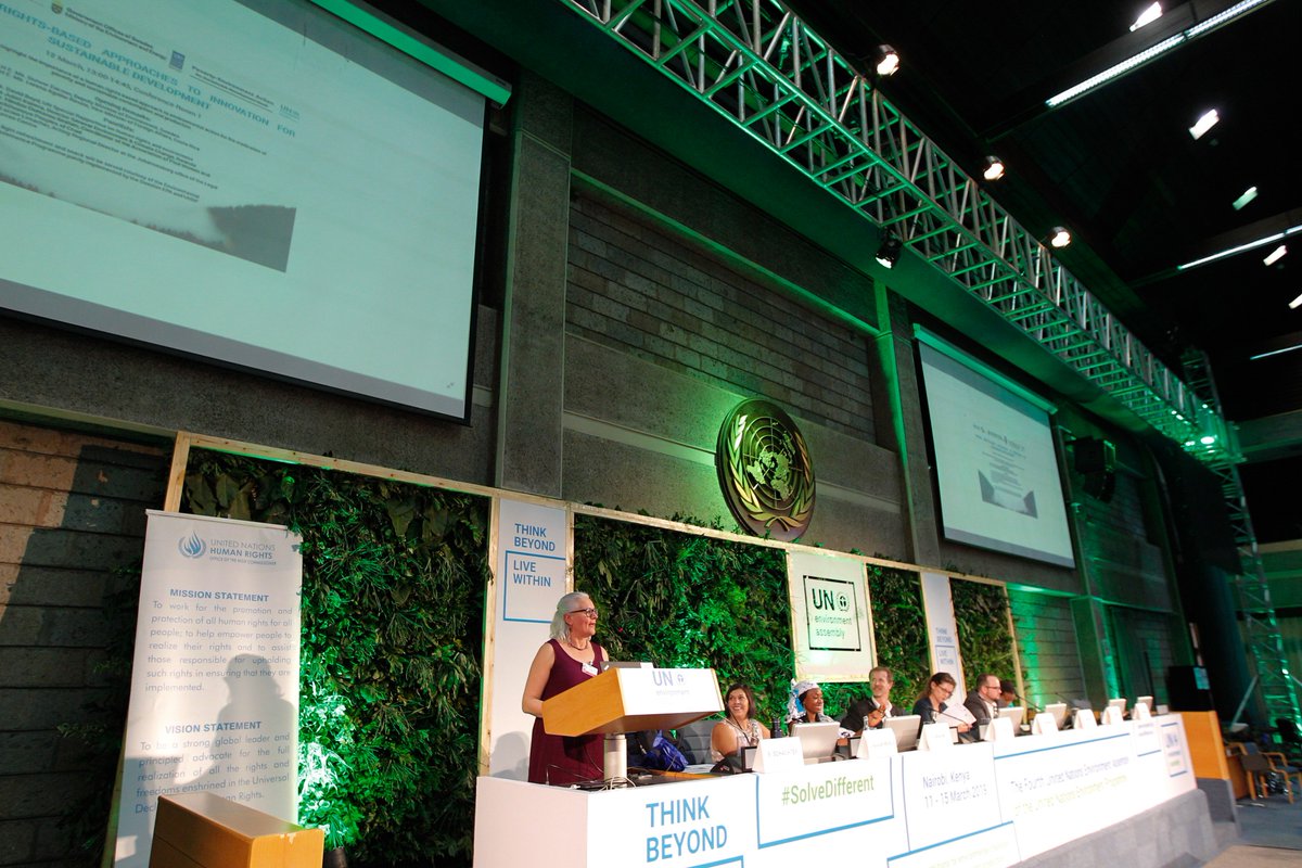 PEIGlobal's tweet photo. This afternoon on a side event of #UNEA4 panelists led by Ms. Niamh Brannigan, Head of Communications for Environmental Governance, UN Environment discussed the human rights-based approaches to innovation for sustainable development. #UNEnvironment #UNDP #OHCHR #SolveDifferent https://t.co/keYrHRweQz