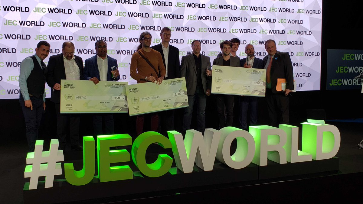 ArevoLabs's tweet photo. WOOHOO! WE WON! #JECStartUpBooster  #JECWorld 2019 @ArevoLabs is transforming the global #AdditiveManufacturing market and #supplychain #sustainablemanufacturing Check out winning composite parts @Airbus Hall 6, Booth R74 THE FUTURE WILL BE PRINTED #3Dprinting #true3D https://t.co/JMGHFeXOwt
