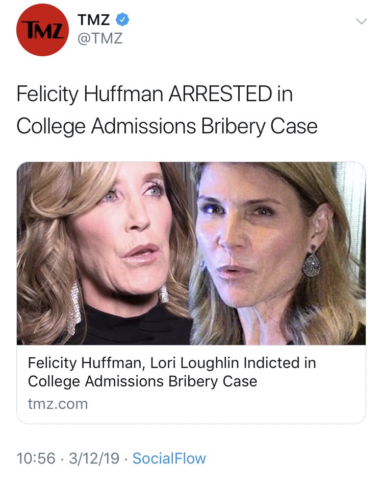Lori Loughlin and Felicity Huffman among 50 arrested in college