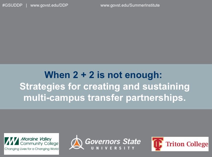 AurelioOnCampus's tweet photo. Thank you to Drs. Deborah Baness-King (@tritoncollege) and Cynthia Anderson (@morainevalley) for joining us in showcasing @Governors_State #GSUDDP and promoting #communitycollege baccalaureate #degree #attainment #studentsuccess #opps4all at #NASPA19 https://t.co/TiH5MonoDr