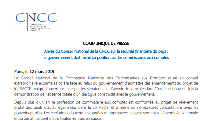 CNCC_audit's tweet photo. ⚠ Consultez le communiqué de presse de la CNCC ➡ https://t.co/JfzzUZ7TX7 

"Alerte du Conseil National de la #CNCC sur la #sécuritéfinancière du pays : le #Gouvernement doit revoir sa position sur les #commissairesauxcomptes" https://t.co/lHofeICkxw