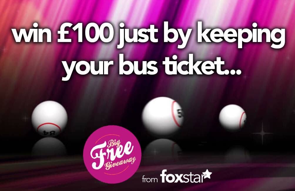 FoxStarBus's tweet photo. **CATCH THEONE AND WIN £100!** All you have to do is, buy a ticket or use your concessionary card, keep your ticket and we'll announce the winning ticket number here, on Monday 18th March! Good luck! (Over 16’s only) 💰 💴 🎫 https://t.co/9dijmWjA3R