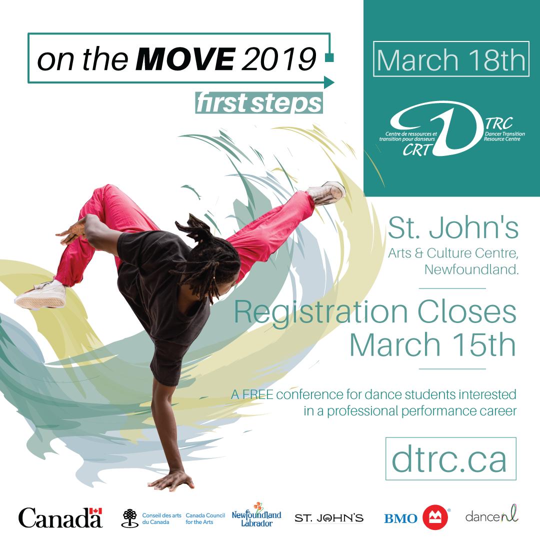 OTM #FirstSteps is coming to St. John's! We've extended the registration until March 15th! Don't miss this great event for dancers exploring a potential future in a professional dance career. #otm2019 #onthemove2019 #newfoundland #dance #movement #dancer
bit.ly/OTMNLREGISTER