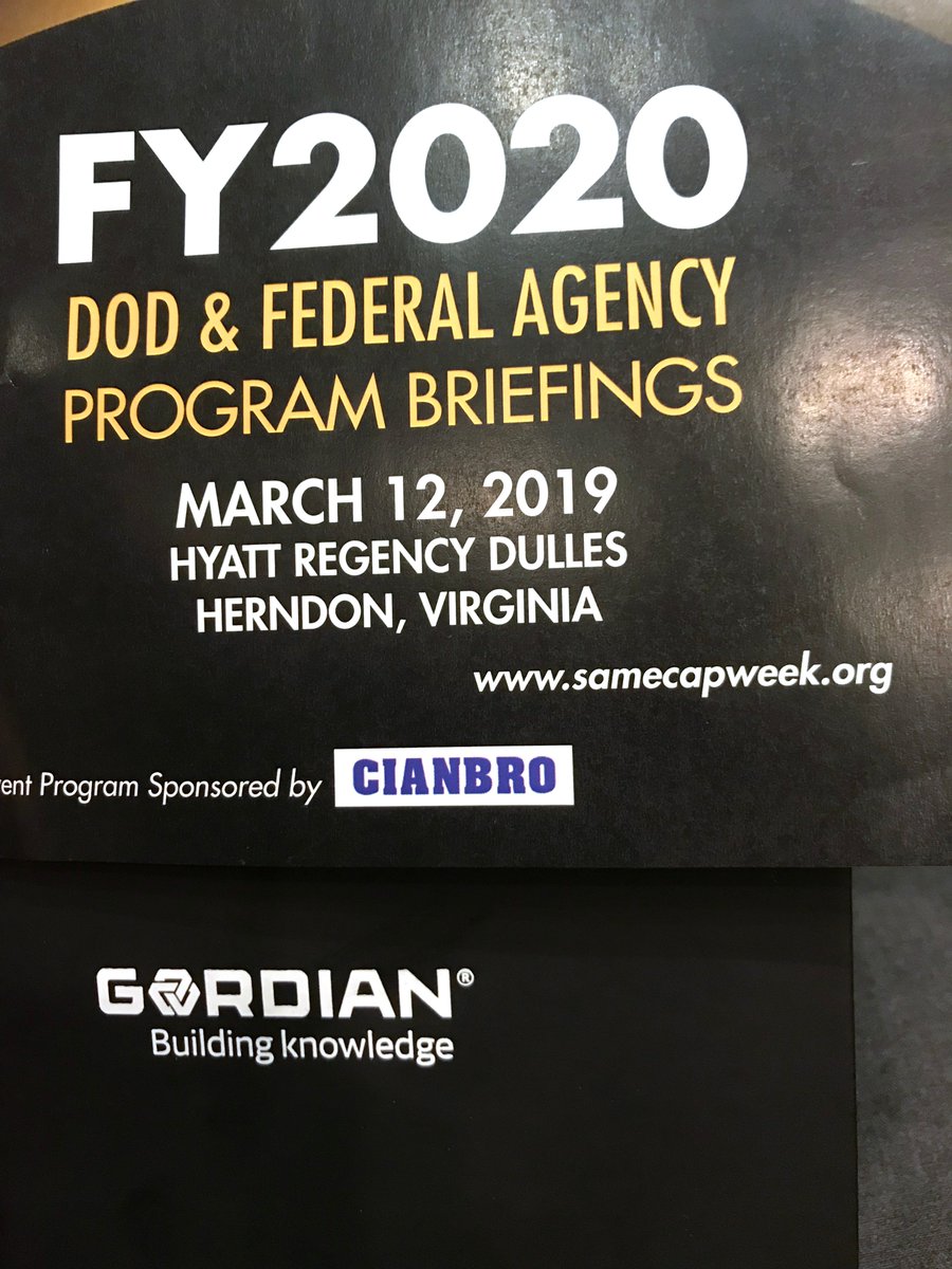 GordianCompany's tweet photo. Gordian is excited to sponsor the @same_hq FY2020 DoD &amp; Federal Briefings. Members of our Federal Solutions Team are attending today to learn more about perspectives on project delivery trends within the #defensesector. 
#SAMEDOD #militaryengineering https://t.co/CpjhQDBA1I