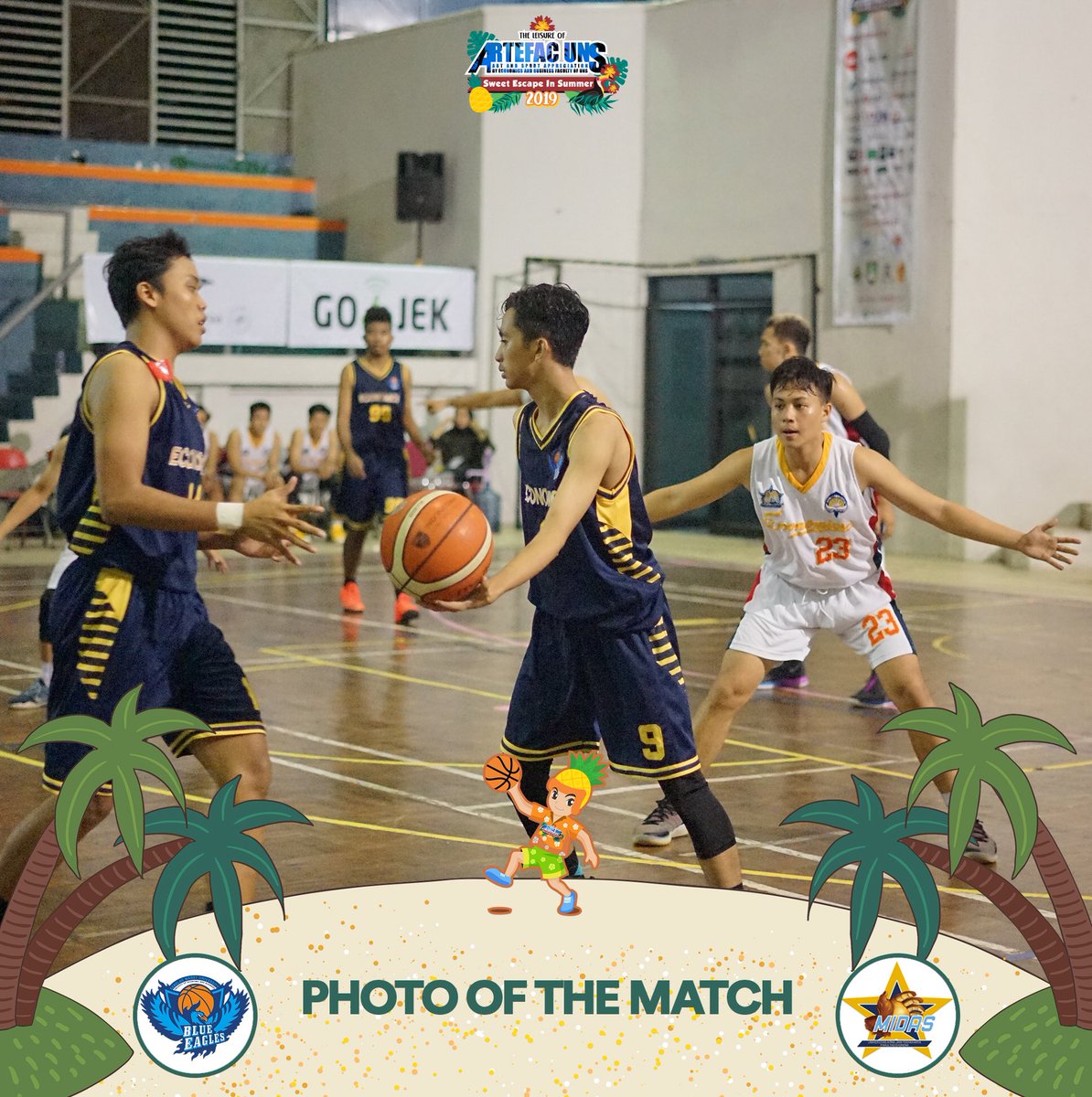 artefacuns's tweet photo. [DAY 4]

BASKET COMPETITION🏀

Full Time
UNIVERSITAS SEBELAS MARET (40) - (46) UNIVERSITAS ATMA JAYA

Category: UNIVERSITAS
📍 GOR UNS, Surakarta

Man of The Match:
Alvin Kurniawan - UNIVERSITAS ATMA JAYA

#BASKETCOMPETITION
#ARTEFACUNS2019
#LAHIRDANBESAR
#SWEETESCAPEINSUMMER https://t.co/nvNTeYIN3W