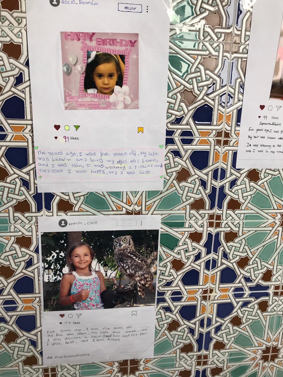 FMAutrera's tweet photo. #fiveyearschallenge es un proyecto de 5 EP para aprender el verbo “to be” en pasado y las descripciones. ¡Hemos hecho nuestro propio Instagram! https://t.co/1P5Fx3W74w