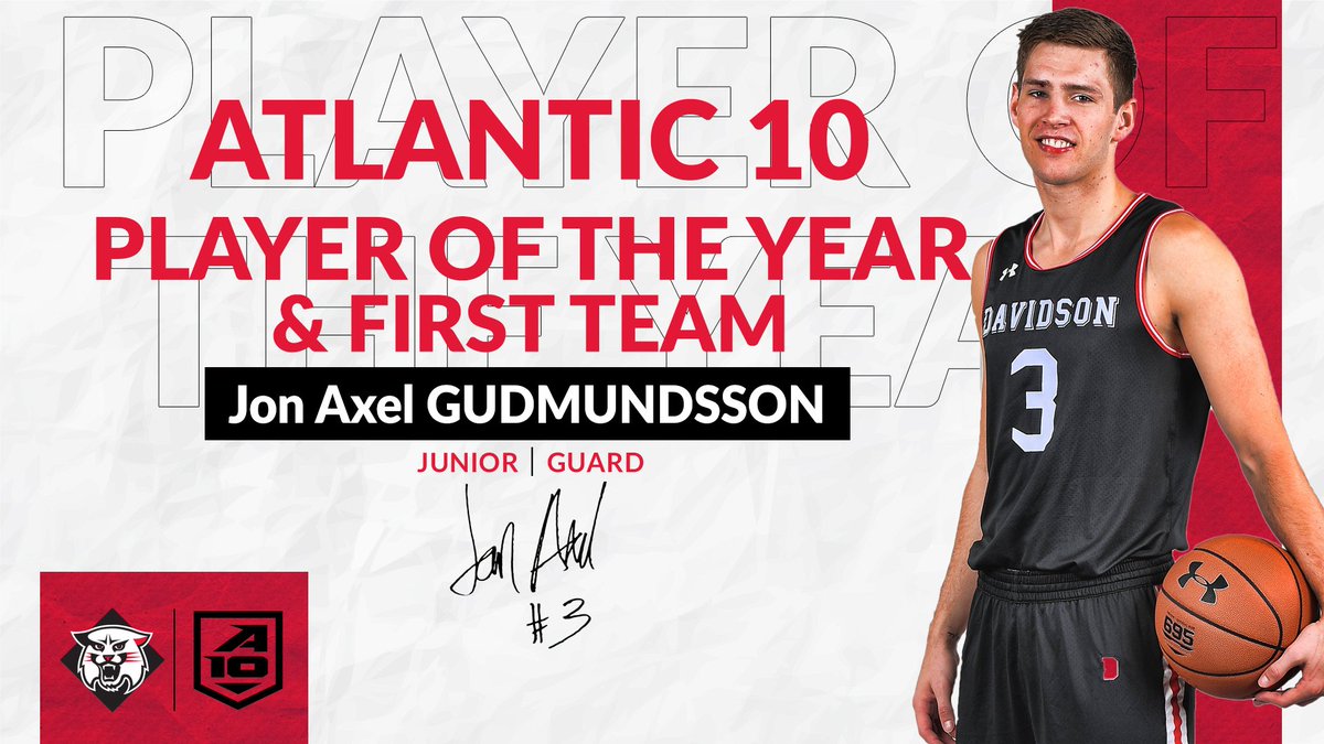 3rd in the <a href="/atlantic10/">Atlantic 10 Conference</a> in scoring, 5th in rebounding and 5th in assists, Jon Axel Gudmundsson is your <a href="/A10MBB/">Atlantic 10 MBB</a> Player of the Year. The junior guard was also selected 1st team all-conference by the league’s 14 head coaches. 

#CatsAreWild #TCC