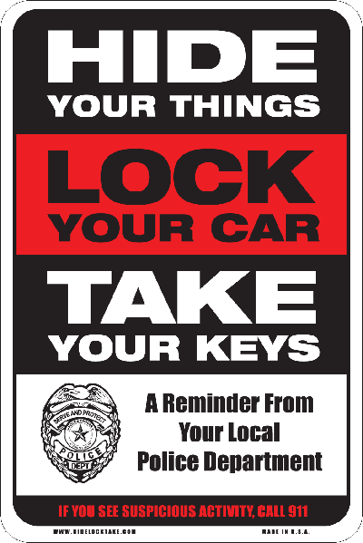 DENTONPD's tweet photo. Want to help prevent crime? A simple yet effective reminder for Denton residents. Locking your vehicle is one of the best steps to preventing car burglaries, especially at night!
#Lockitup #Hideyourstuff https://t.co/igA74ybO3o