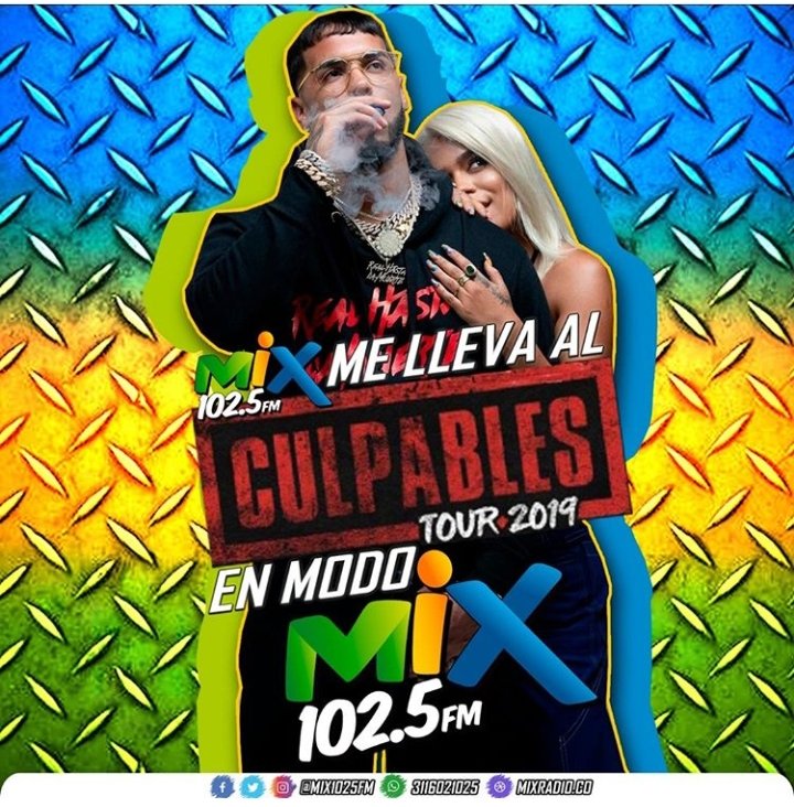 car_elira's tweet photo. Quiero entradas para el concierto #CulpablesTour2019  #EnModoMix #EscuchandoMix 💚💛💙
@mix1025fm https://t.co/5wzbrAqxzt