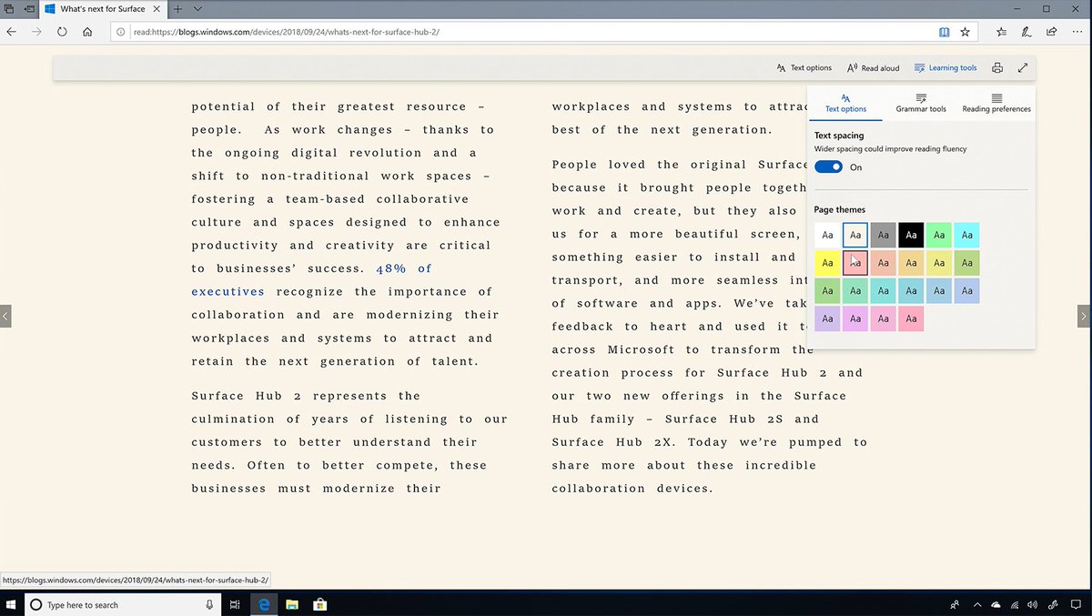 Windows's tweet image. #WindowsTip: Personalize your view in Microsoft Edge and make reading online easier on your eyes. See how now: msft.social/p3L9UA