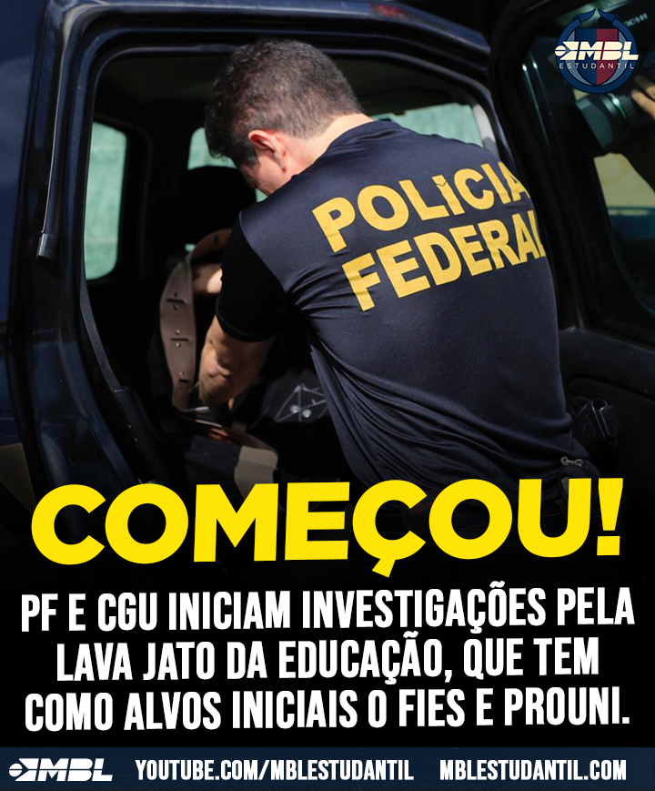 MBLestudantil's tweet photo. Estão na mira bolsas distribuídas pelo ministério nos governos de Lula, Dilma (ambos do PT) e Temer (PMDB). Entre as gestões auditadas devem estar as dos ex-ministros da Educação Fernando Haddad, Aloizio Mercadante (PT) e José Mendonça Filho (DEM).
#mble #mblivre #mbl #LavaJato https://t.co/ipGOacvk6B