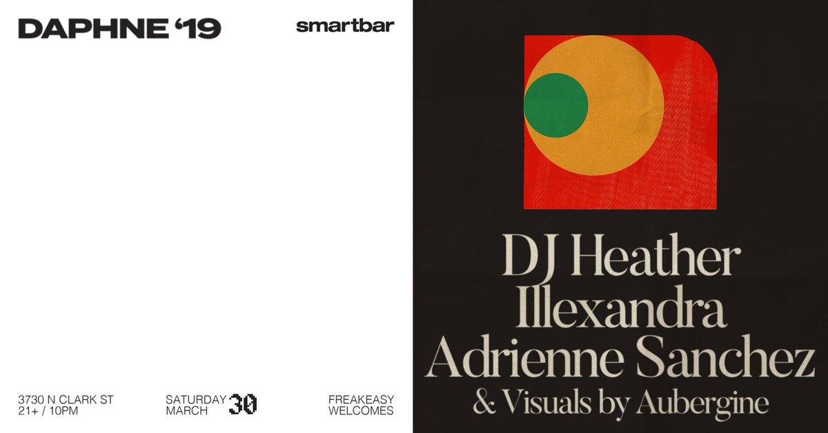 djheather's tweet photo. #Daphne X #Freakeasy #SatMarch30th @SmartBar 💥 https://t.co/lkyNc9sekT