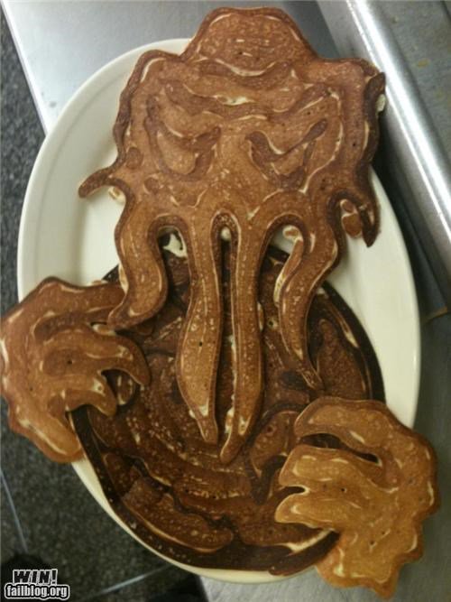 It's #NationalPancakeDay, but every day is a #Cthulhu pancake day for us. 🥞🦑😋 
#Lovecraft Image originally appeared on Failblog