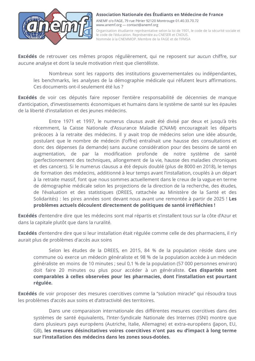 ANEMF's tweet photo. Amendements outranciers, étudiants excédés !
Ces députés montrent "au mieux d’une absence totale de connaissances sur le système de santé français,  au pire d’un manque de respect profond pour les milliers de jeunes et futurs médecins de ce pays."
Signez ! https://t.co/XYSkYCBk0l https://t.co/xBUBzyBPAF