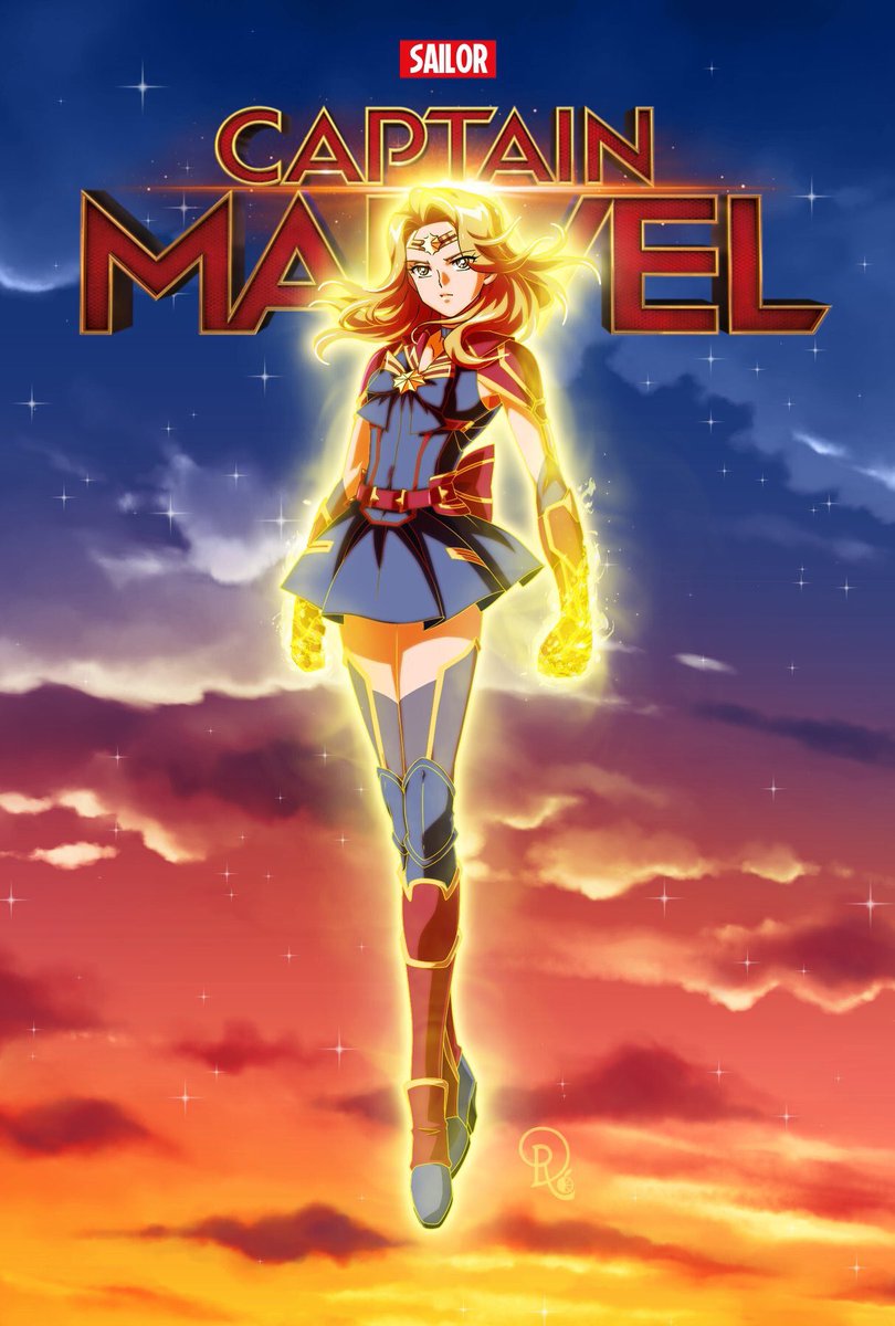 raliaga's tweet image. “Since 'Captain Marvel' star Brie Larson credited Sailor Moon as a role model, I had to draw her like this XD

Enjoy!” — @Drachearannak